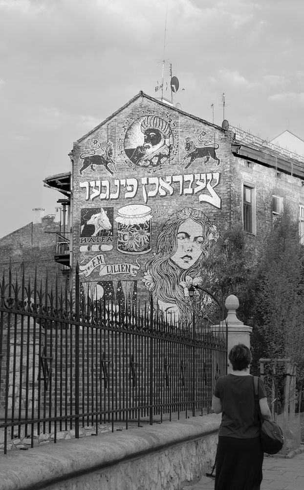 Mural on historic Jewish quarter building